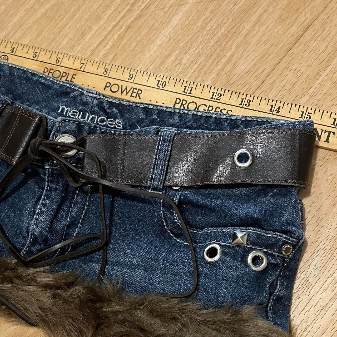 ୨୧ Grunge Princess Faux Fur Trim Micro Mini Skirt - SIZE M