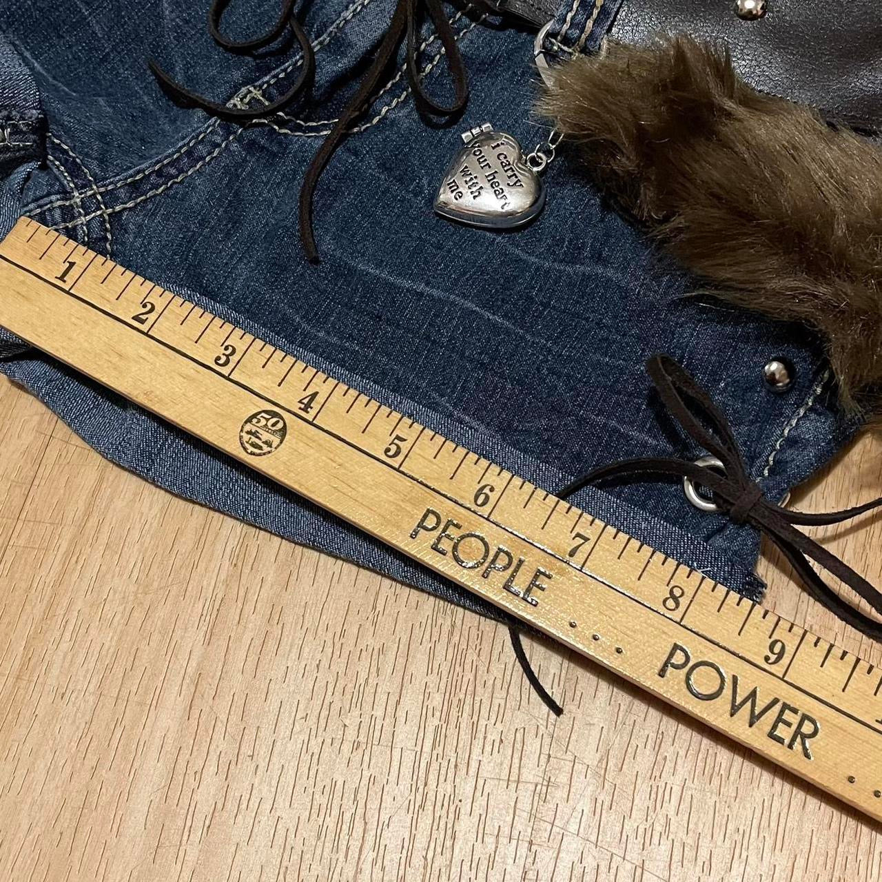 ROCKSTAR PRINCESS Mini Faux Fur Denim Shorts - SIZE XXXS