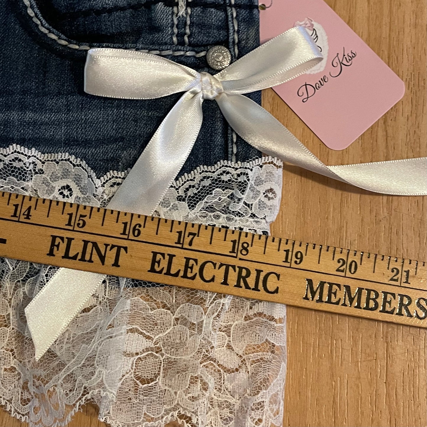 Reworked/Upcycled Mini Skirt (with lace & embellishments)