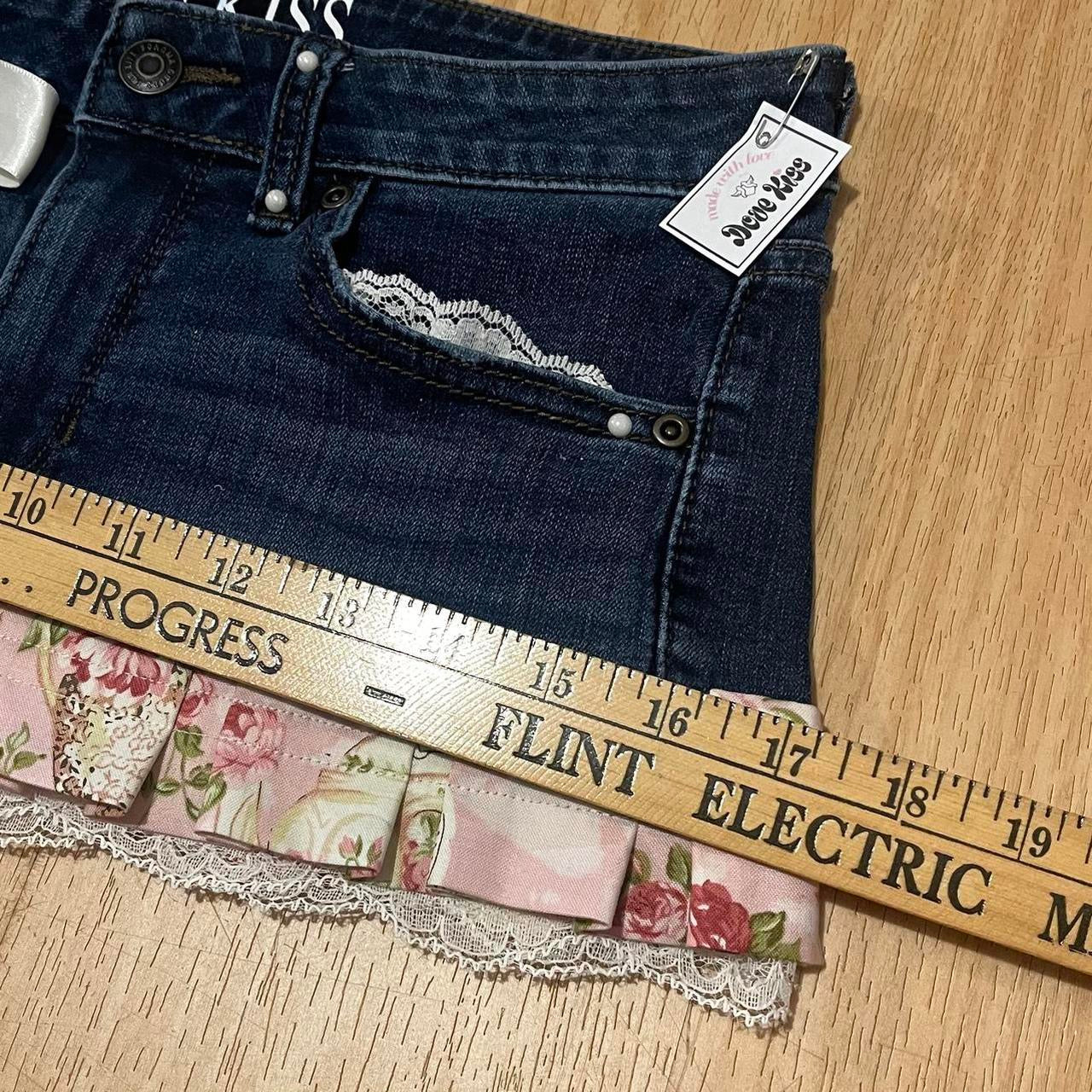 𓏲ּ𝄢 Royal Kawaii Princess Mini Denim Skirt - SIZE M