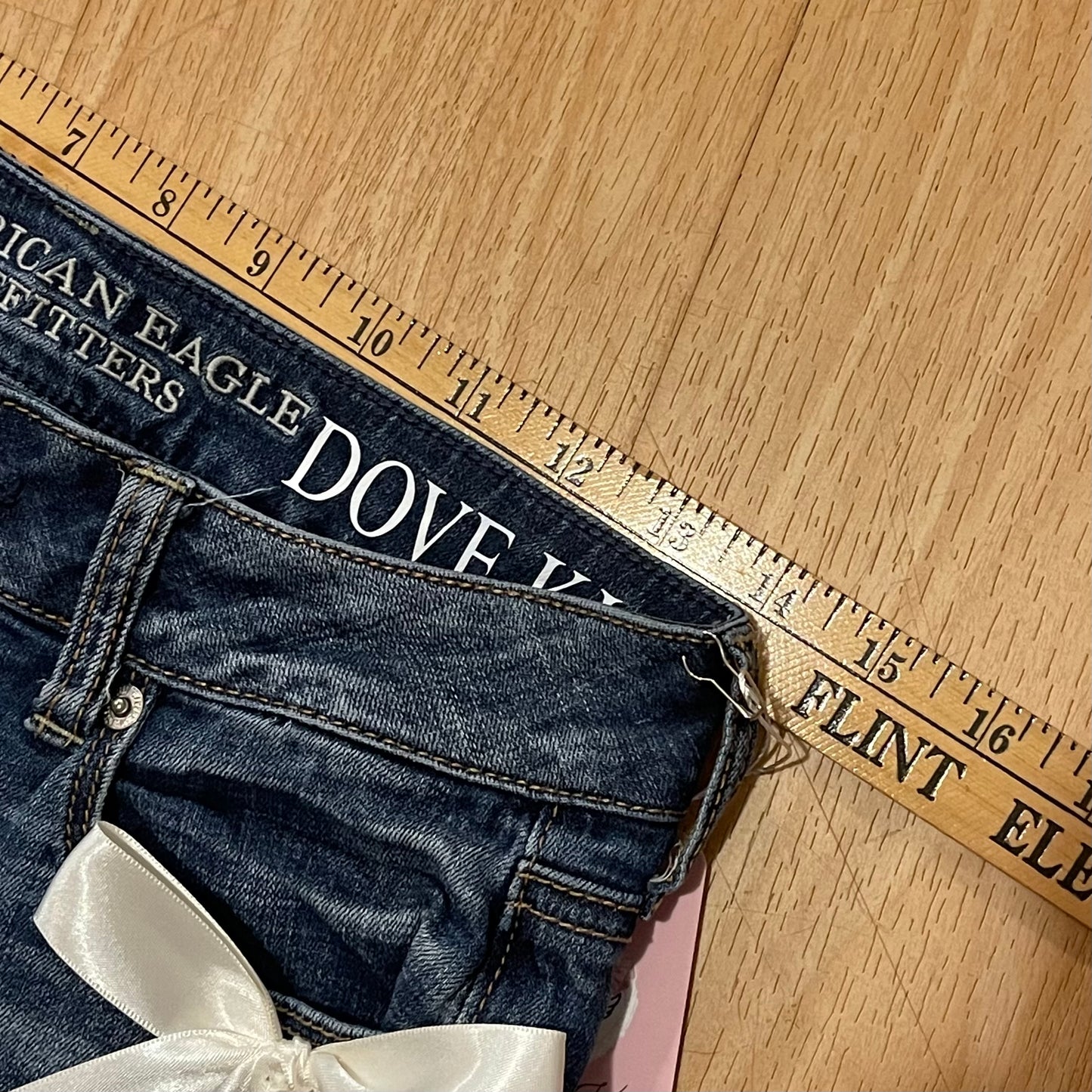 Reworked/Upcycled Princess Denim Mini Skirt (with lace & ribbons)