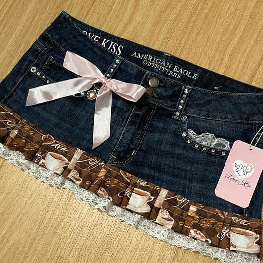 CAPPUCCINO CUTIE Micro Mini Skirt - SIZE M