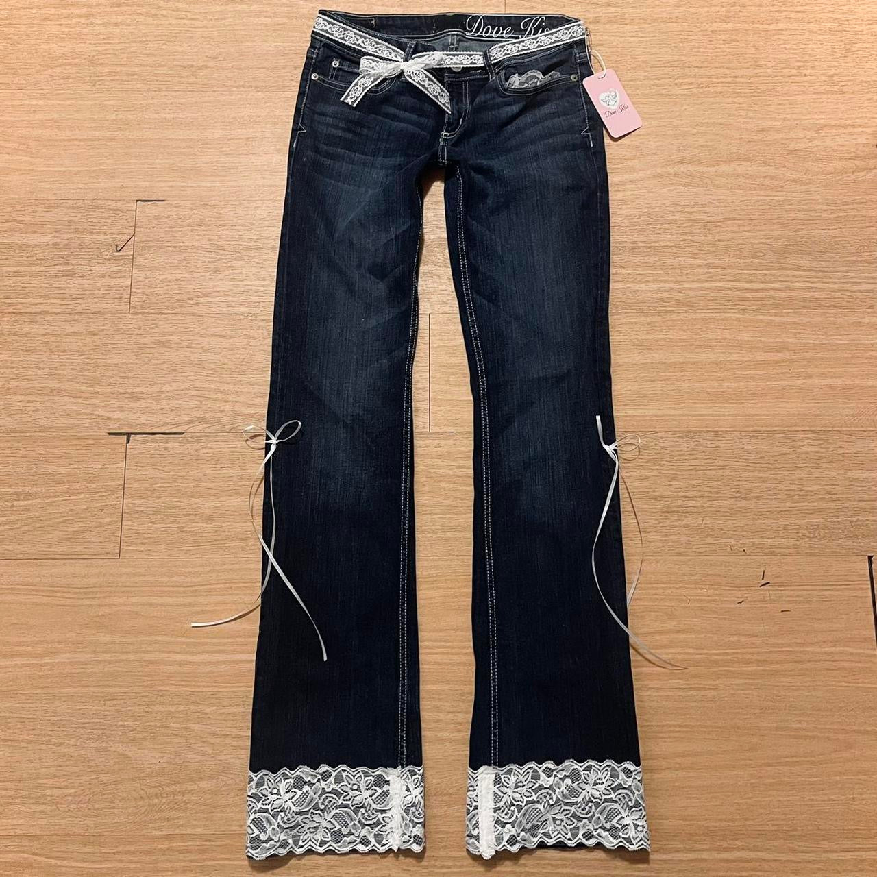 OOAK Princess Ribbon Jeans (with lace & bows)