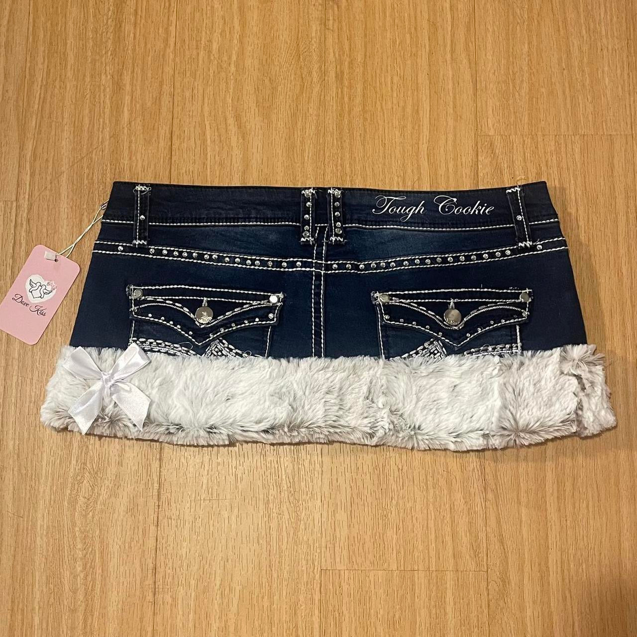 TOUGH COOKIE Mini Faux Fur Skirt - SIZE L
