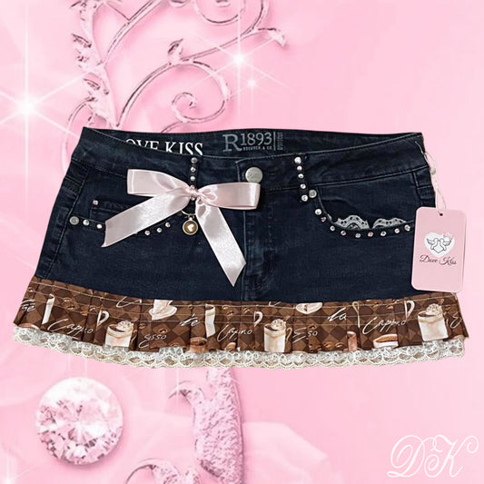 CAPPUCCINO CUTIE Micro Mini Skirt - SIZE S