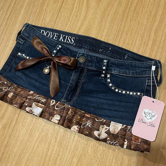 CAPPUCCINO CUTIE Micro Mini Skirt - SIZE XS