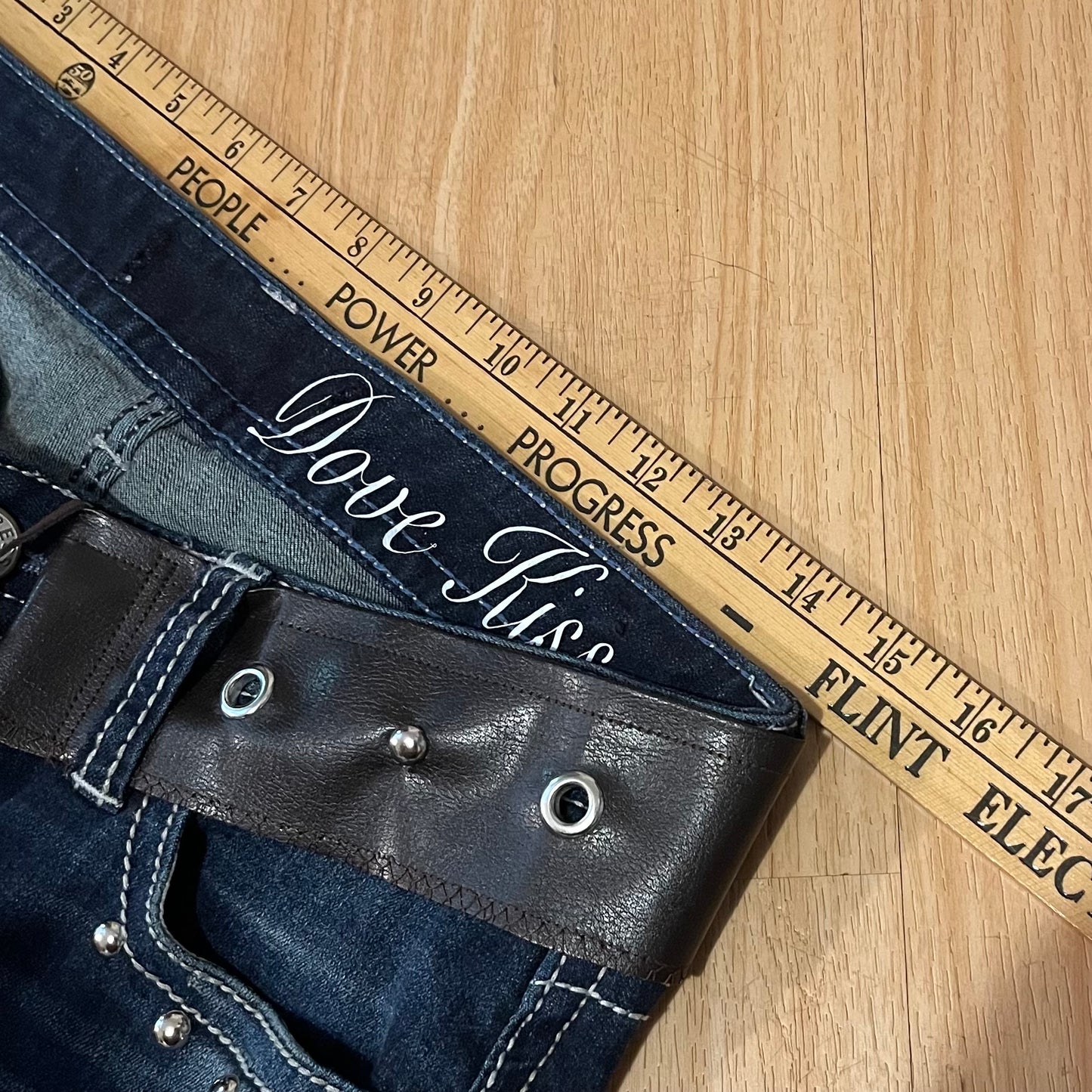 ROCKSTAR DIVA Reworked/Upcycled Leopard Flare Jeans - SIZE 6