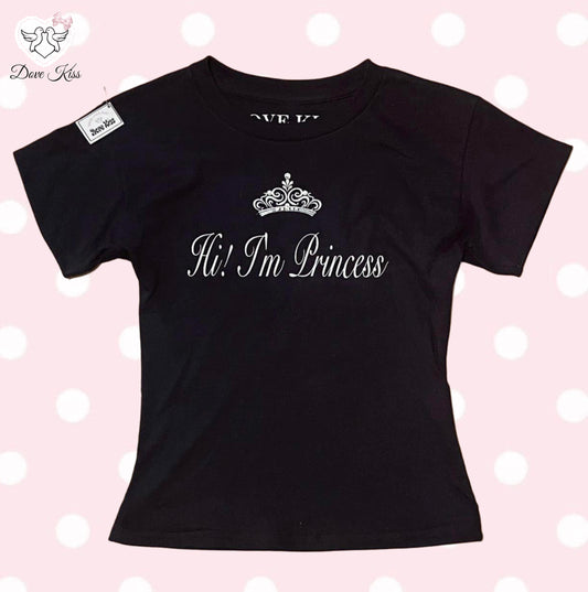 ‘Hi! I’m Princess’ Baby Tee with Rhinestones