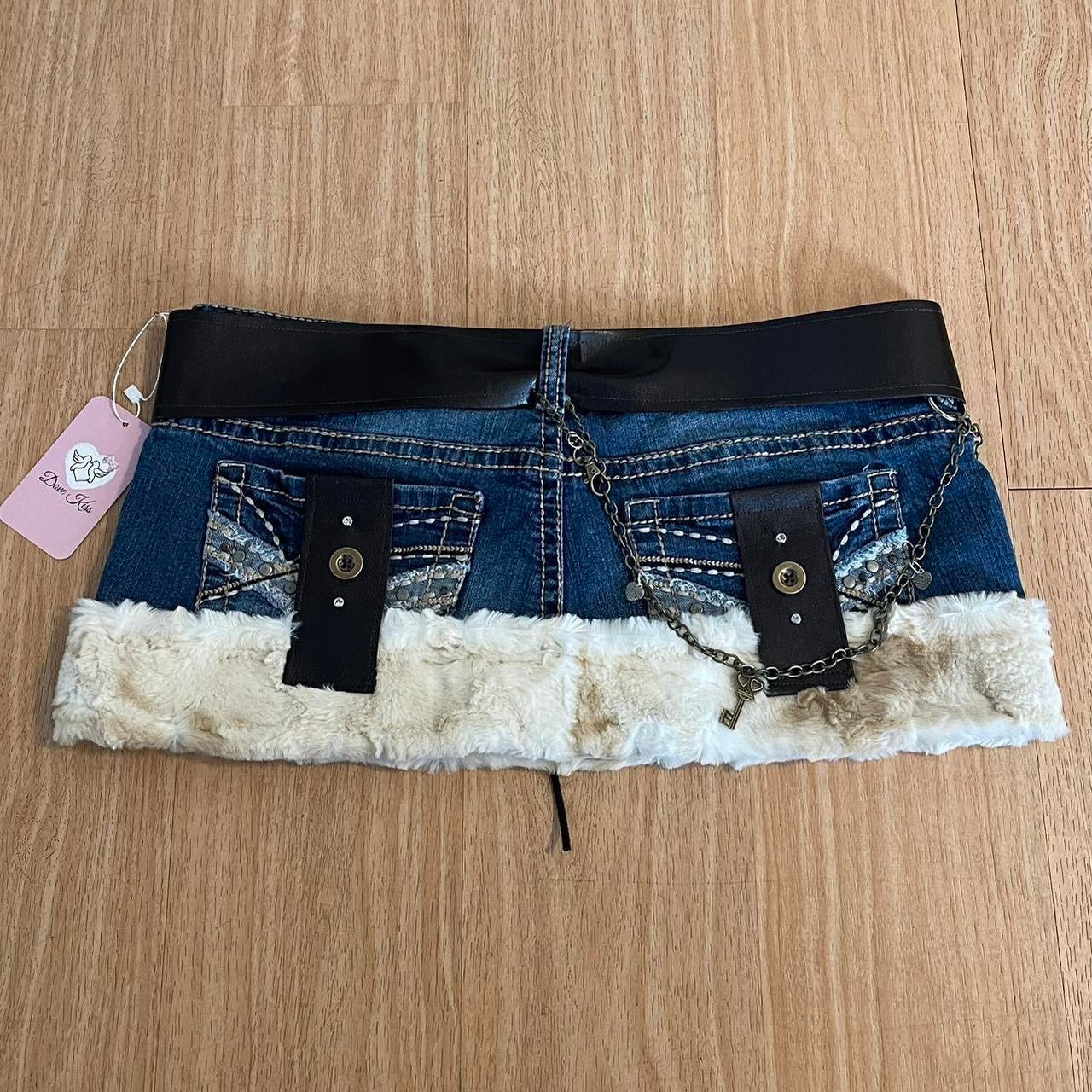ROCKSTAR PRINCESS Micro Mini Faux Fur Skirt - SIZE L