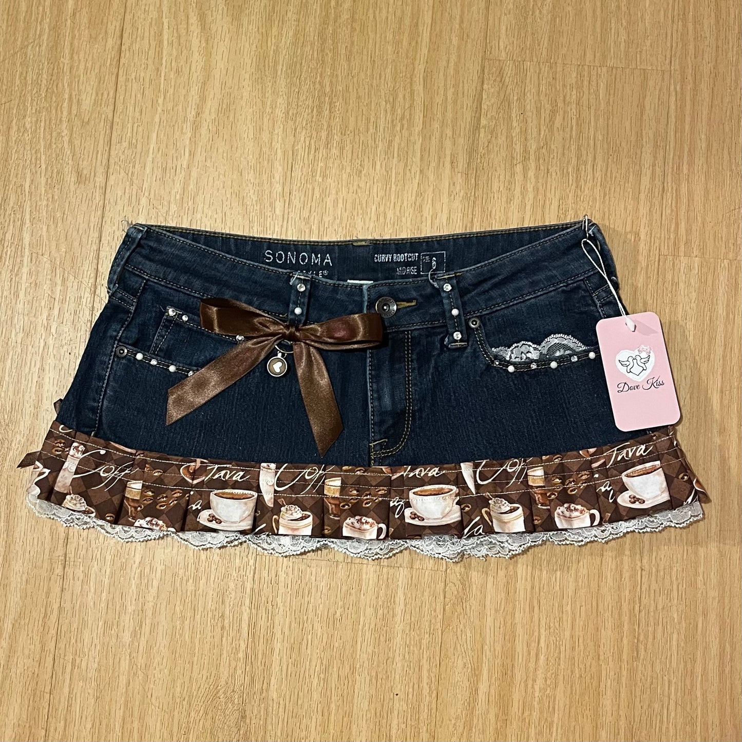 𓏲ּ𝄢 ‘Cappuccino Cutie’ princess micro mini skirt - SIZE M