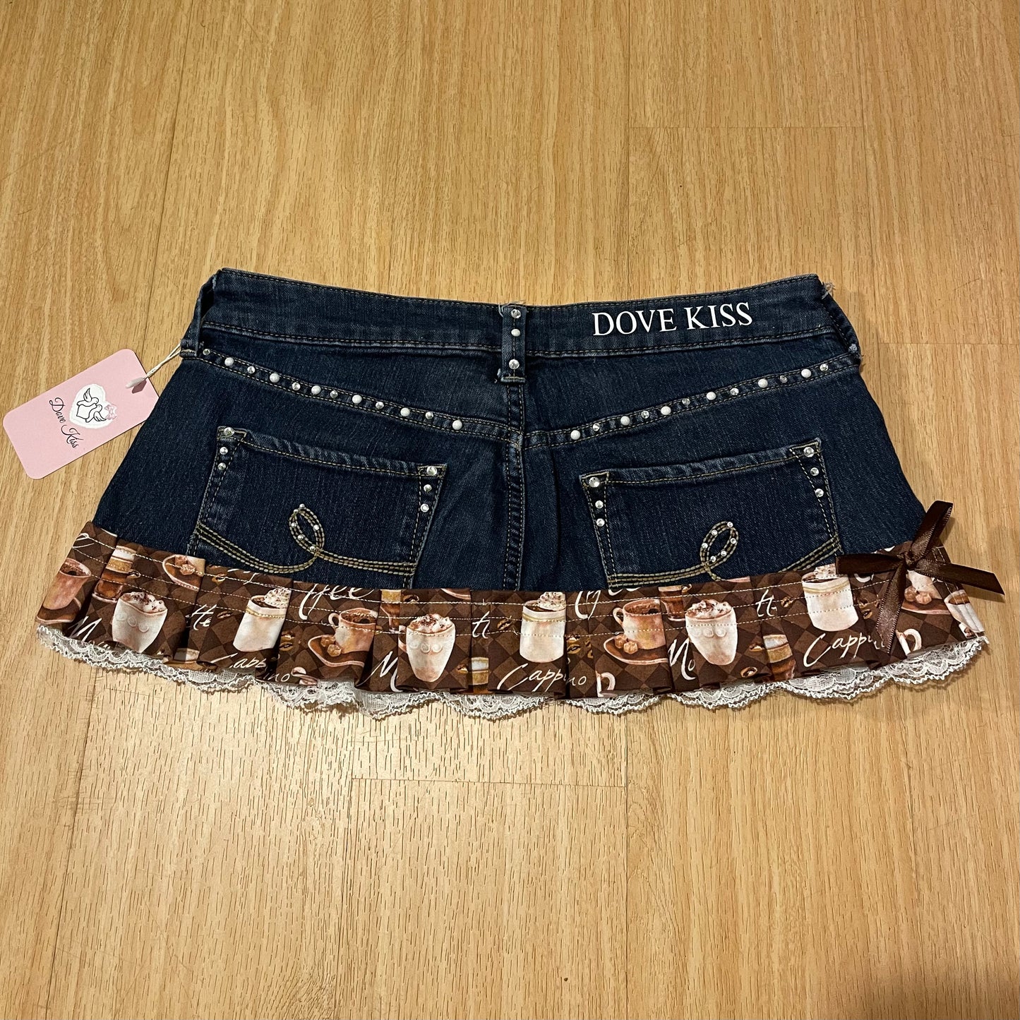 𓏲ּ𝄢 ‘Cappuccino Cutie’ princess micro mini skirt - SIZE M