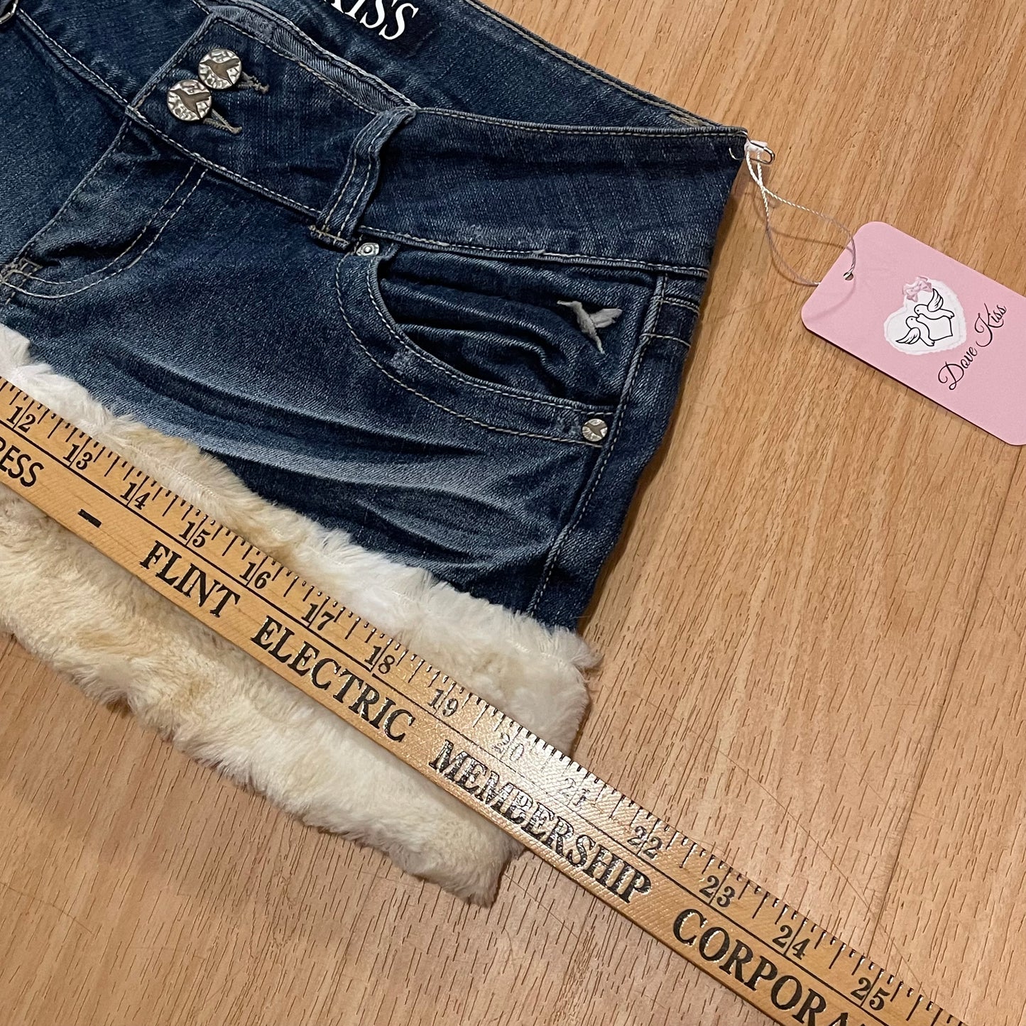 SWAN PRINCESS Mini Faux Fur Skirt - SIZE L