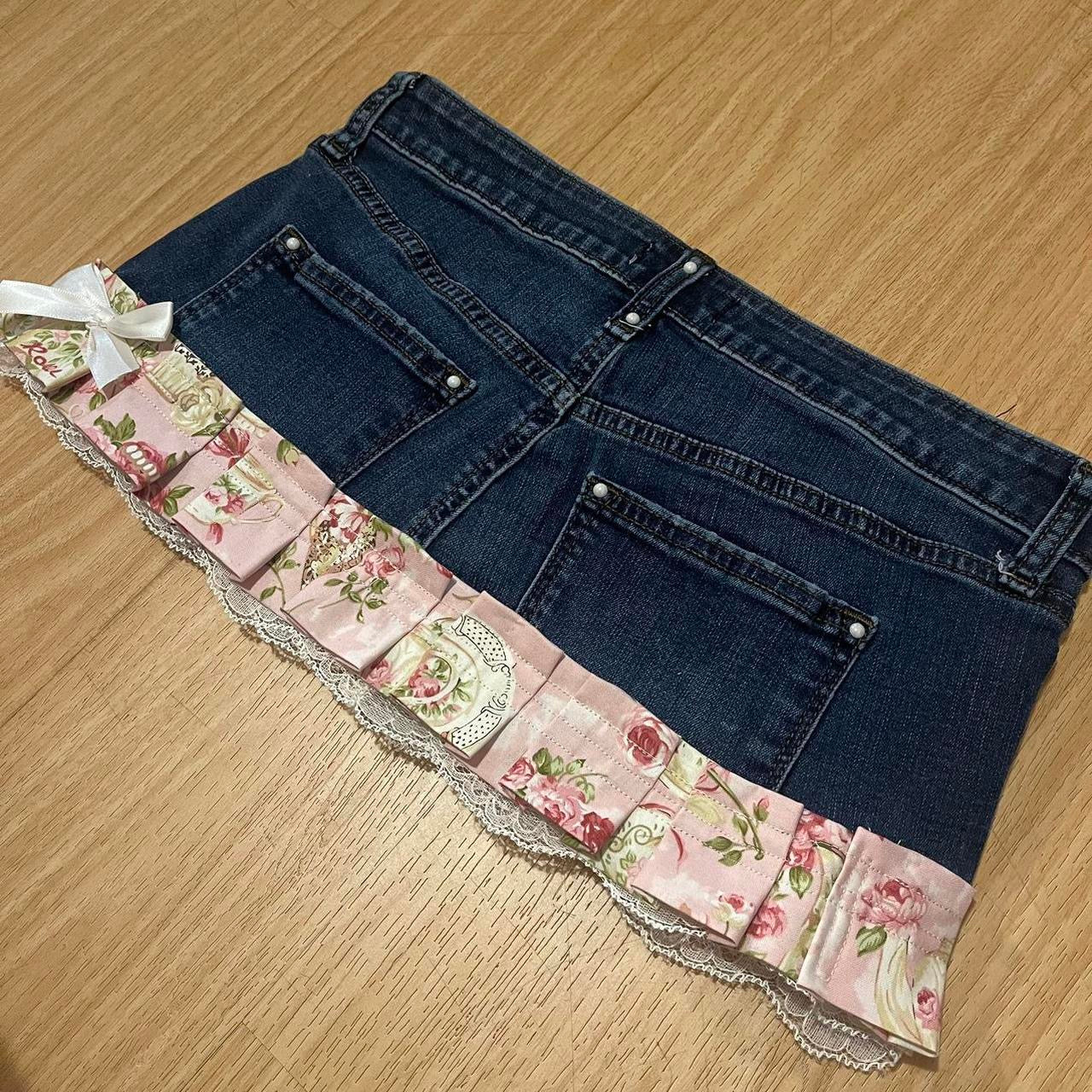 𓏲ּ𝄢 Royal Kawaii Princess Mini Denim Skirt - SIZE M