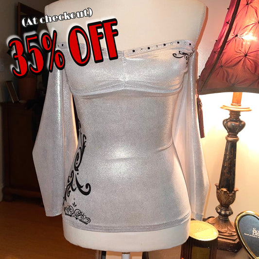 “PLATINUM PRINCESS” 3/4 Sleeve Top (Black Ice)