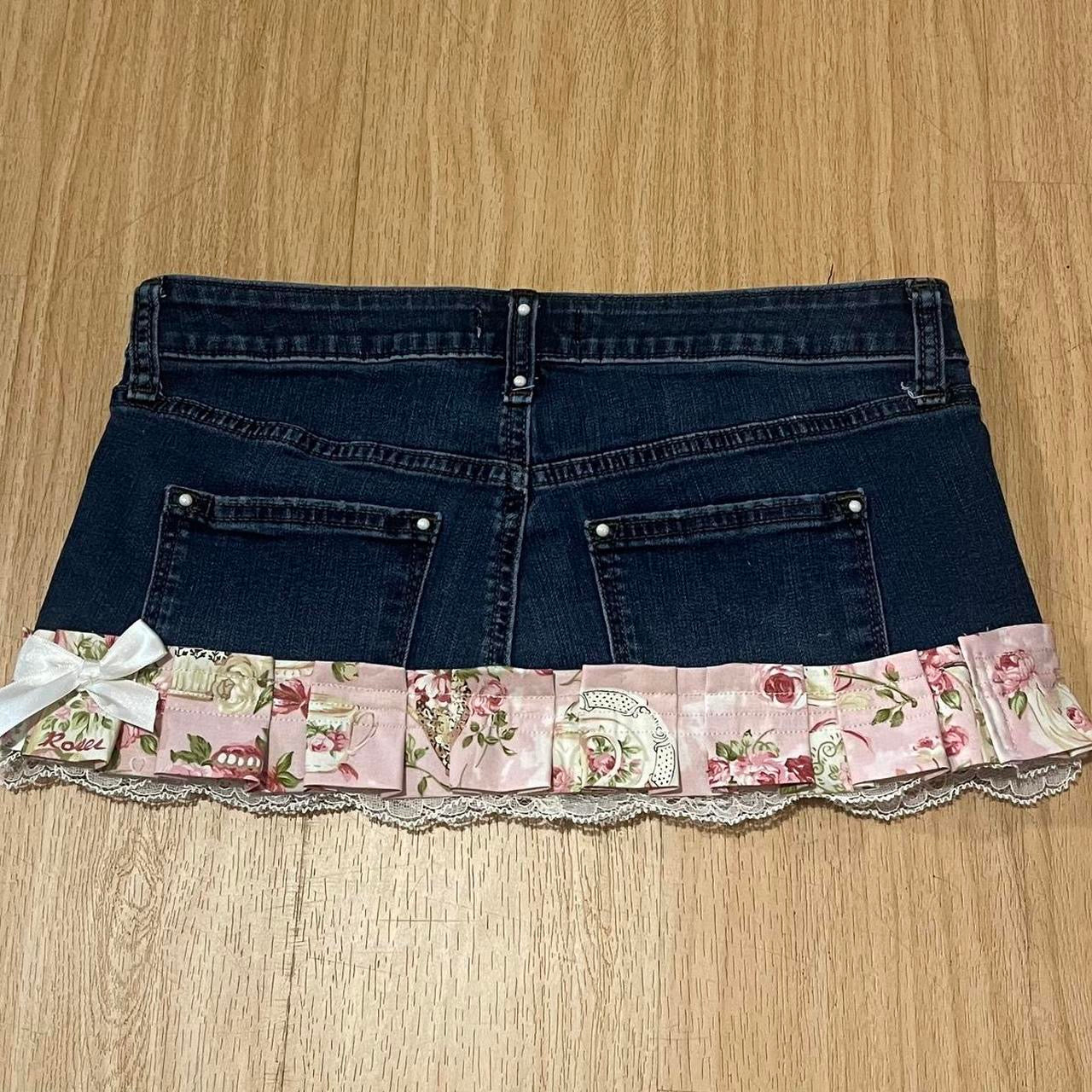 𓏲ּ𝄢 Royal Kawaii Princess Mini Denim Skirt - SIZE M