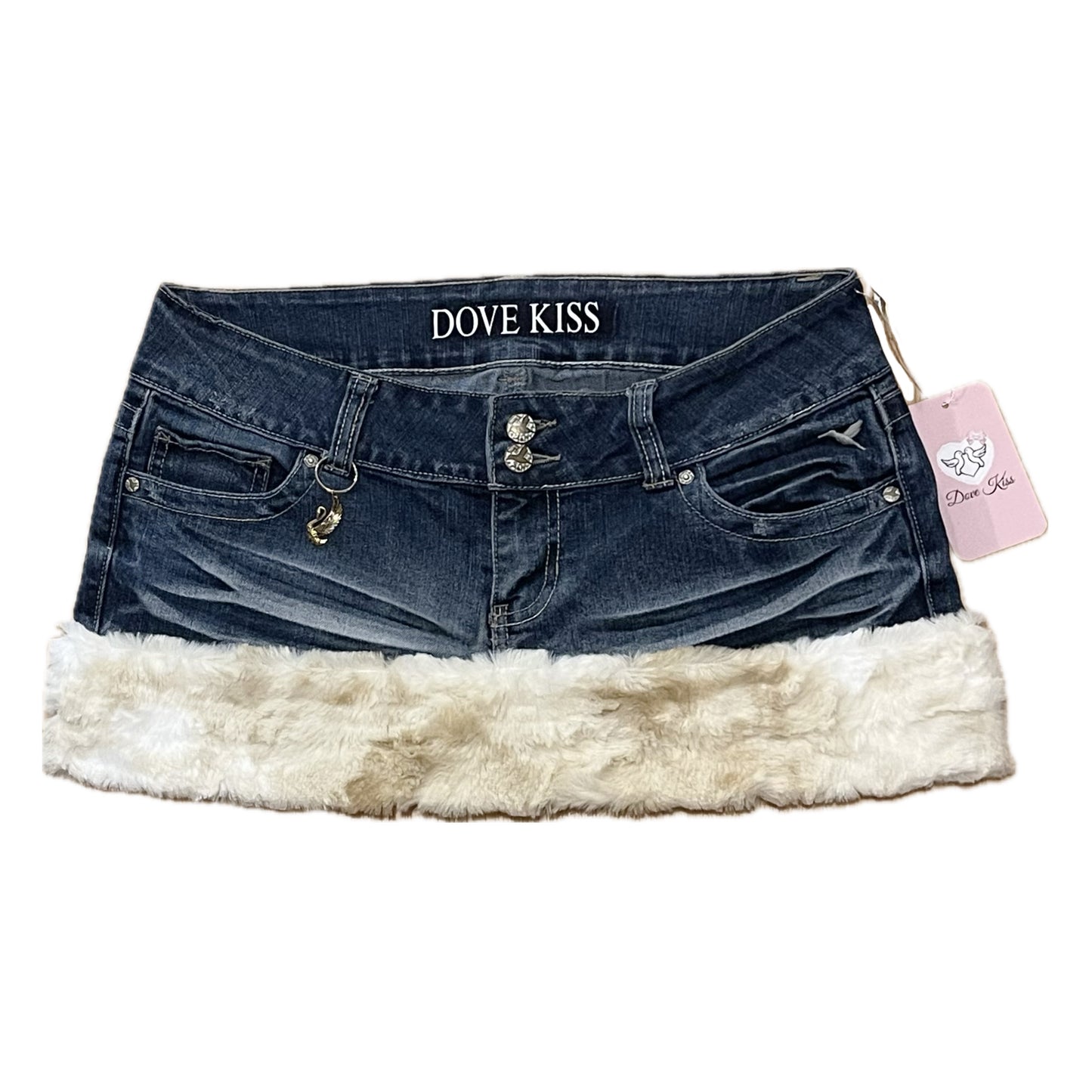 SWAN PRINCESS Mini Faux Fur Skirt - SIZE L