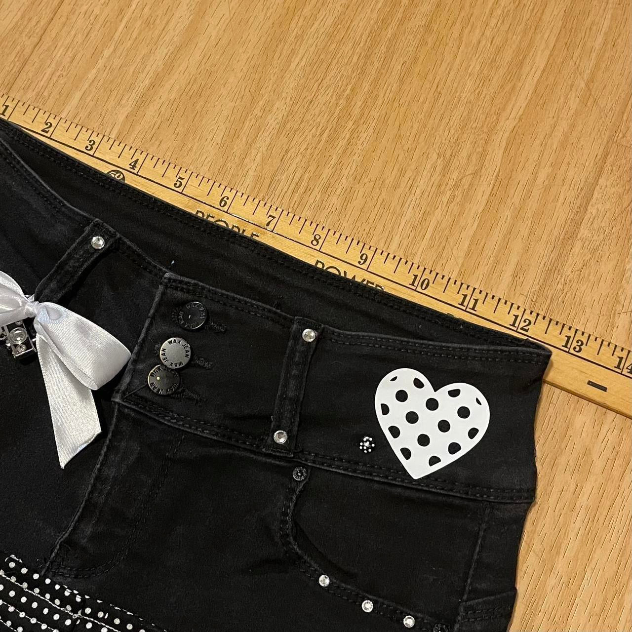 ‘Polka Princess’ 2000s Mini Denim Skirt - SIZE XXS