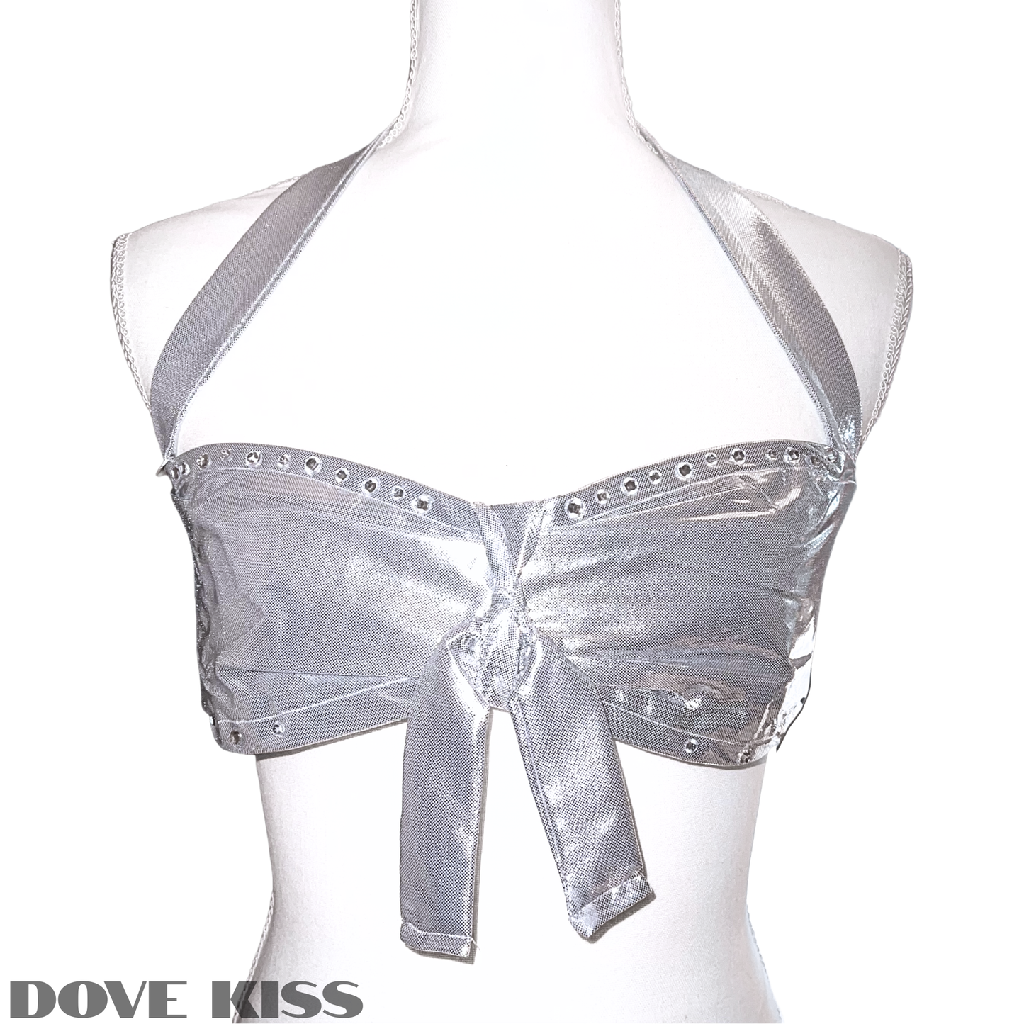 “DIVALICIOUS” Rhinestone Bralette in Silver