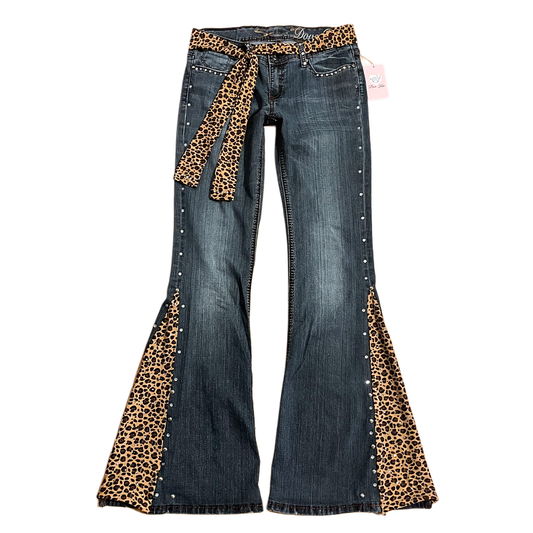 Reworked/Upcycled 80s Diva OOAK Jeans (with belt and embellishments)