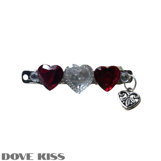 "RUBY HEARTBEAT" Glam Hair Barrette