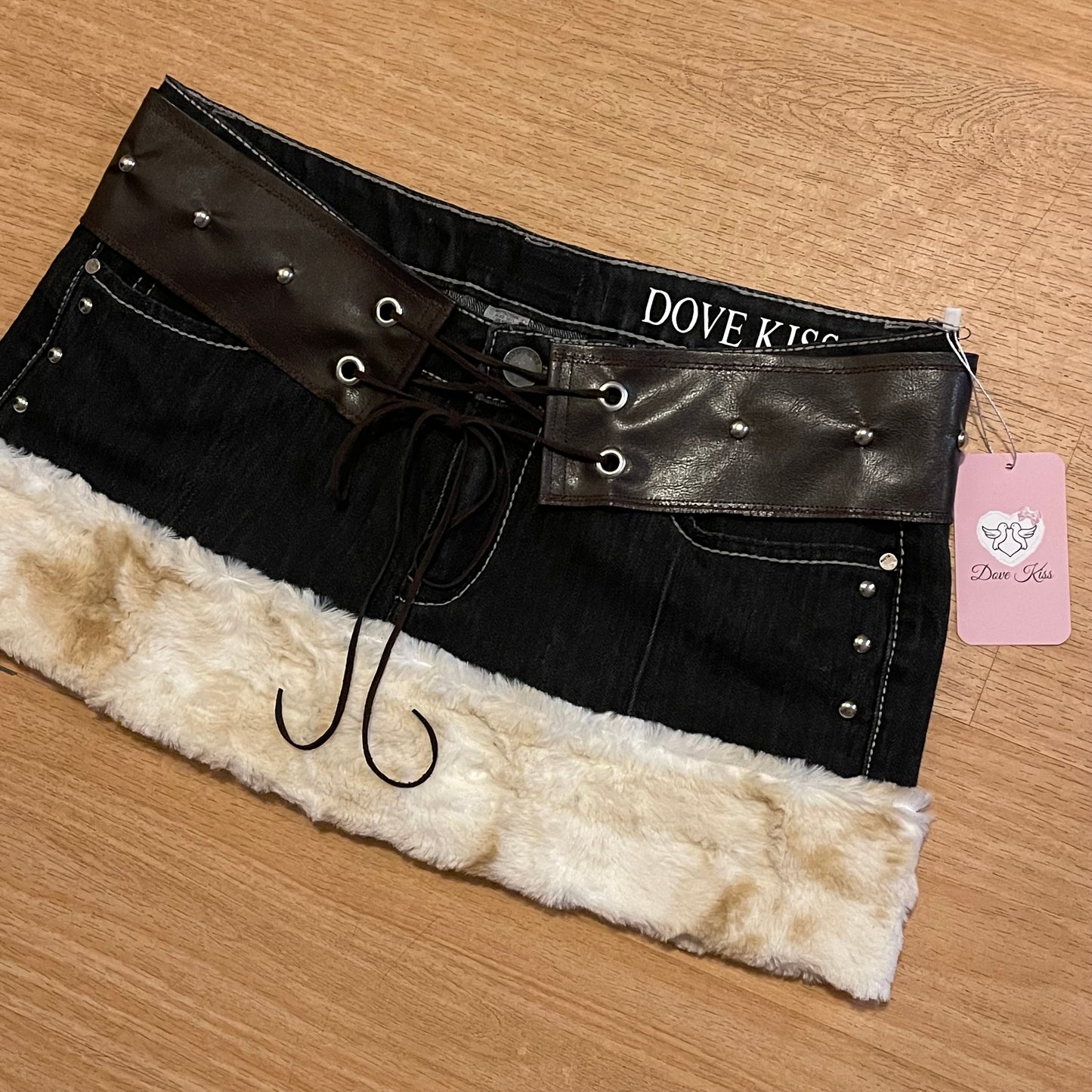 "ROCKSTAR PRINCESS" Micro Mini Faux Fur Skirt - SIZE L