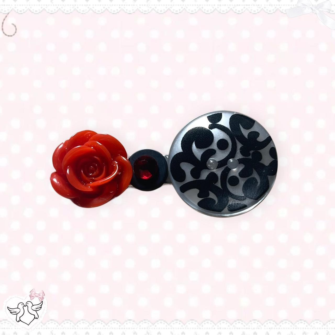 "ETERNAL BLOOM" In Red Mini Hair Clip ୨୧