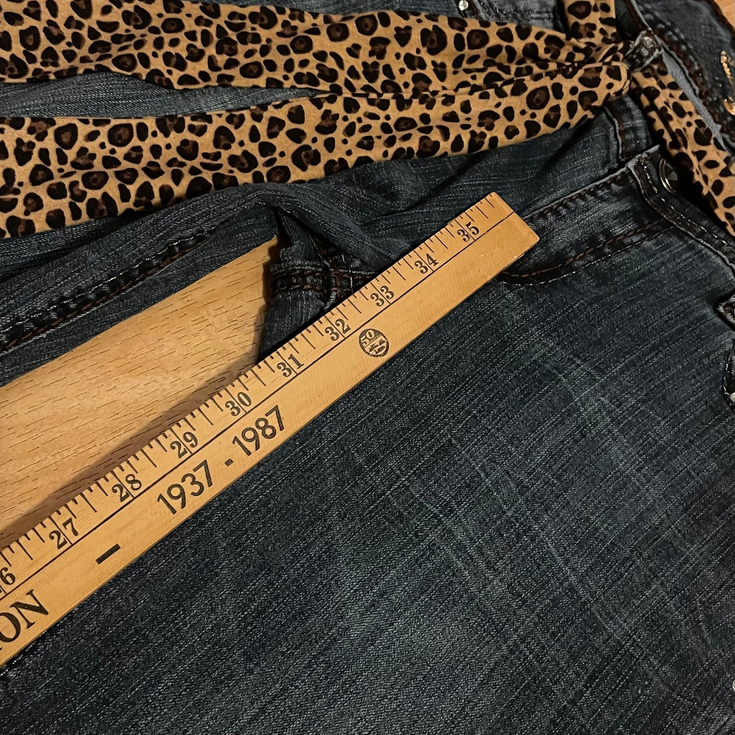 Reworked/Upcycled 80s Diva OOAK Jeans (with belt and embellishments)