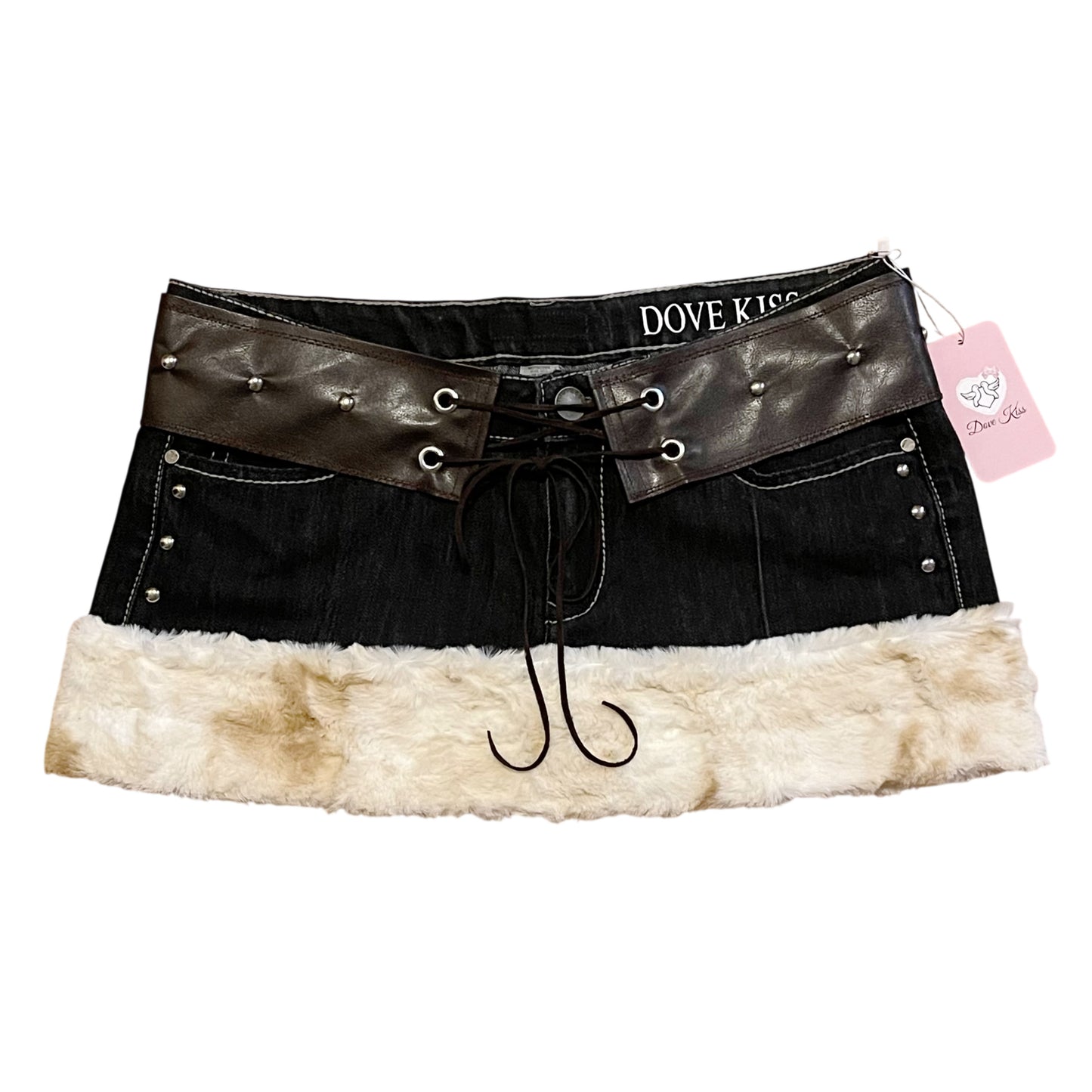 "ROCKSTAR PRINCESS" Micro Mini Faux Fur Skirt - SIZE L