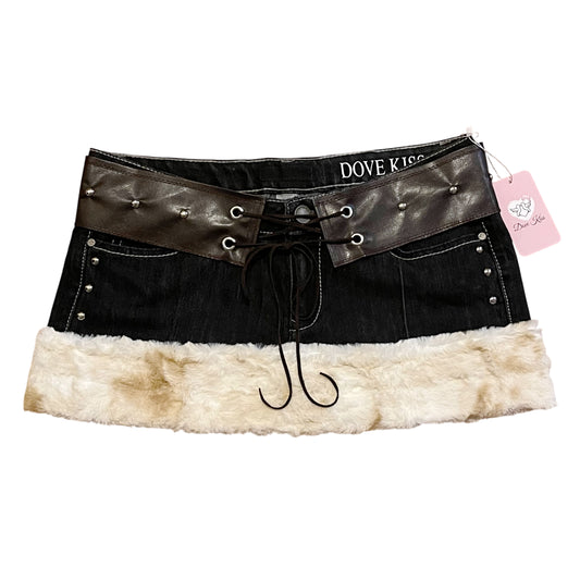 "ROCKSTAR PRINCESS" Micro Mini Faux Fur Skirt - SIZE L