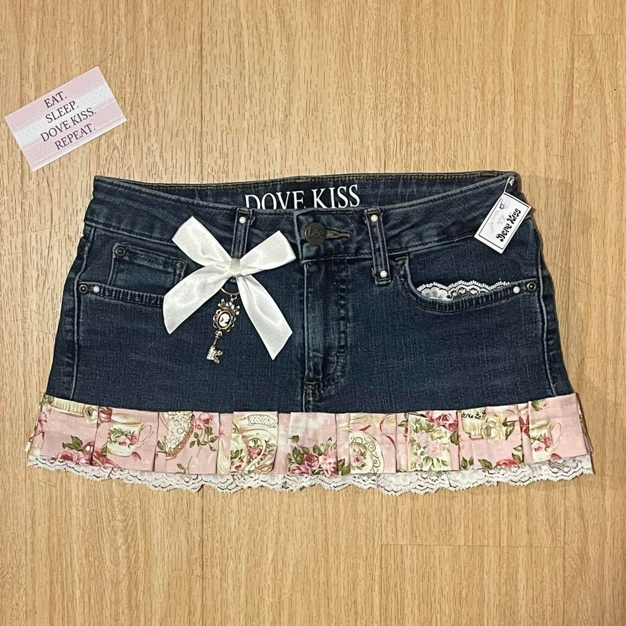 𓏲ּ𝄢 Royal Kawaii Princess Mini Denim Skirt - SIZE S