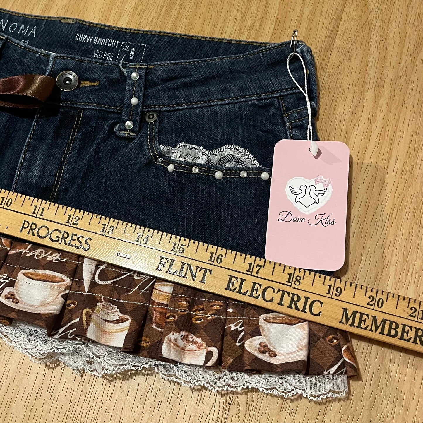 𓏲ּ𝄢 ‘Cappuccino Cutie’ princess micro mini skirt - SIZE M