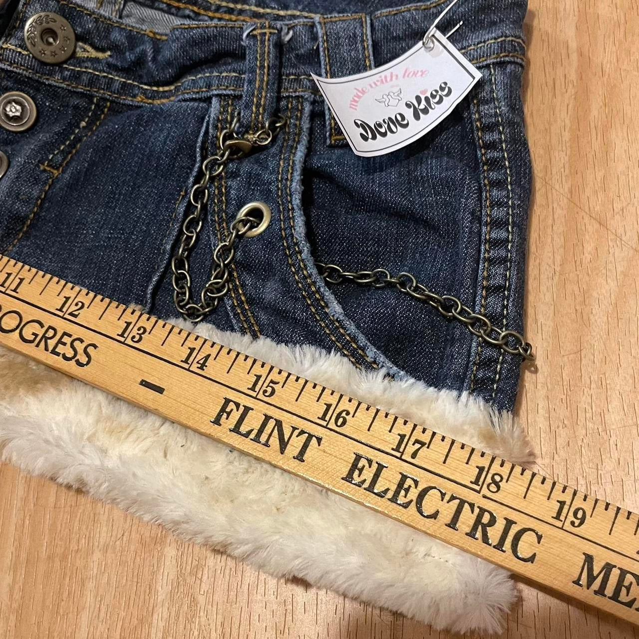 ୨୧ Grunge Princess Micro Mini Faux Fur Trim Skirt - SIZE S