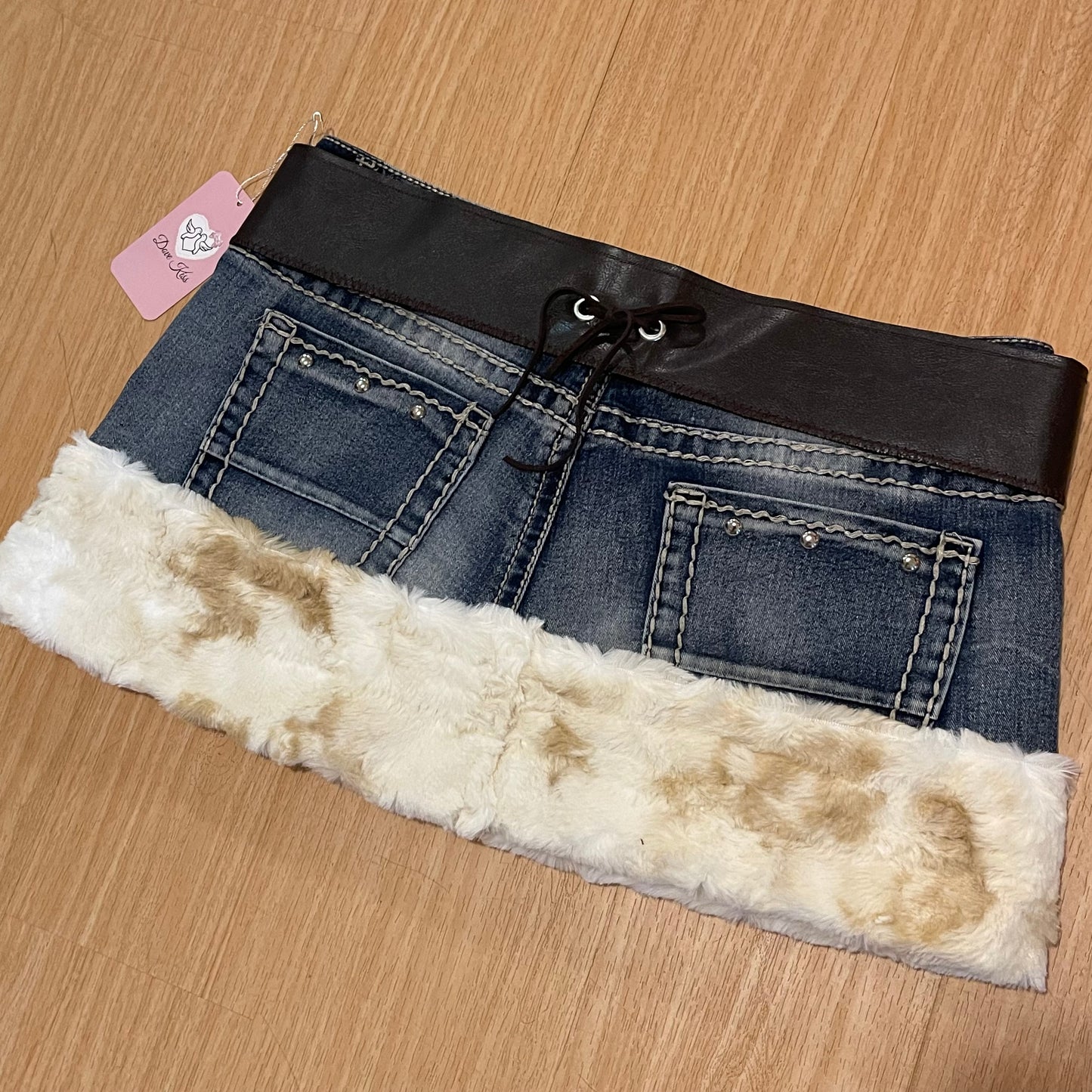 "ROCKSTAR PRINCESS" Micro Mini Faux Fur Skirt - SIZE L