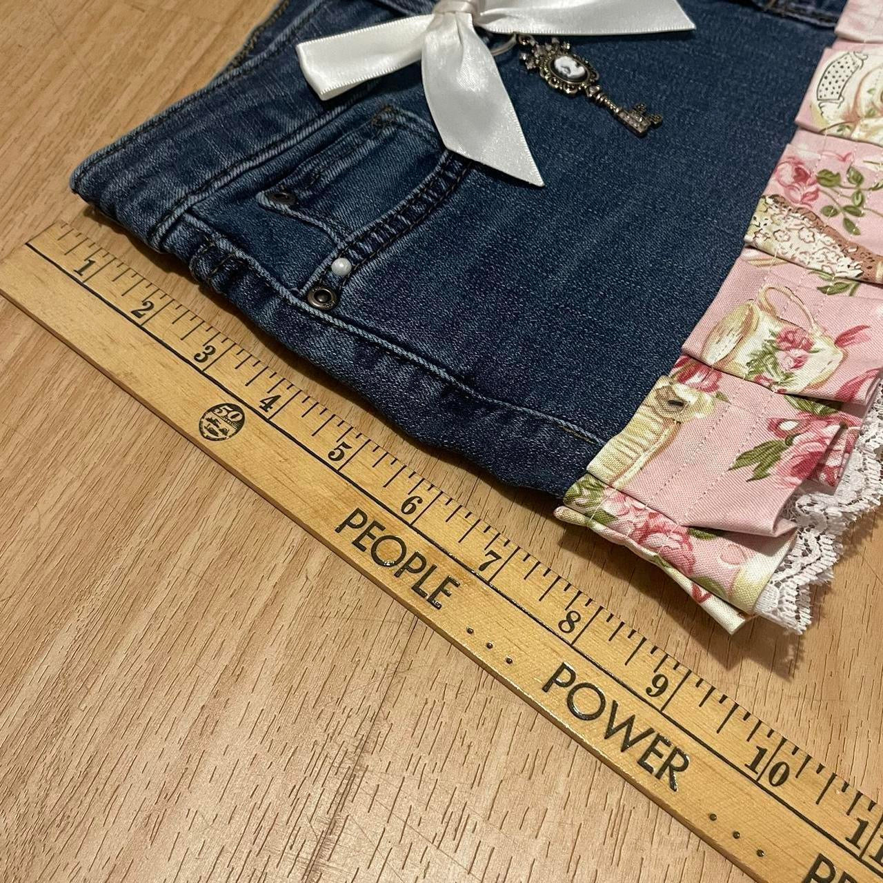 𓏲ּ𝄢 Royal Kawaii Princess Mini Denim Skirt - SIZE S