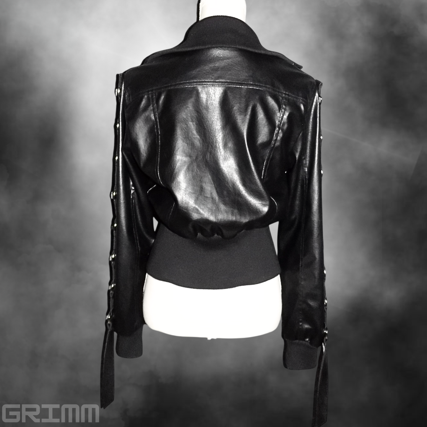 "KOSA" 1 of 1 Reworked Ringmail Faux Leather Moto Style Jacket