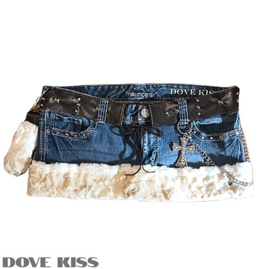 "ROCKSTAR PRINCESS" Micro Mini Faux Fur Skirt - SIZE XL